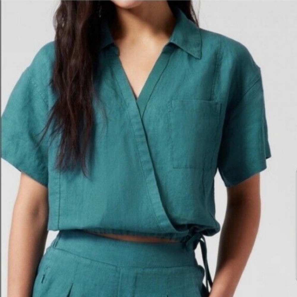 Athleta Linen Playa Tie Top